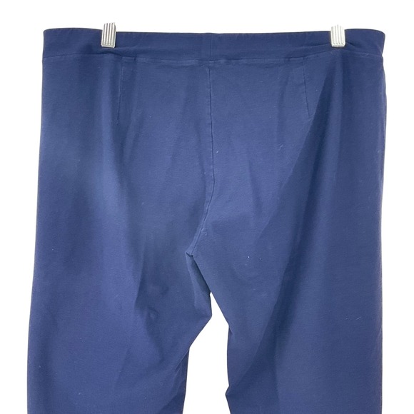 Eileen Fisher Navy Blue Ponte Knit Pull On Ankle Pants Sz L Minimalist Travel - Picture 6 of 13